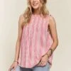 ADORA Contrast Striped Frill Round Neck Sleeveless Top -Little Loom Store ca838b21 317e 450f 981a 86db49012a49 Min