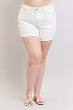 Judy Blue Full Size High Waist Double Roll Cuff Denim Shorts Plus Size -Little Loom Store cb4e0c5a cd36 44c6 b4c2 7becacea9a0a Max Origin