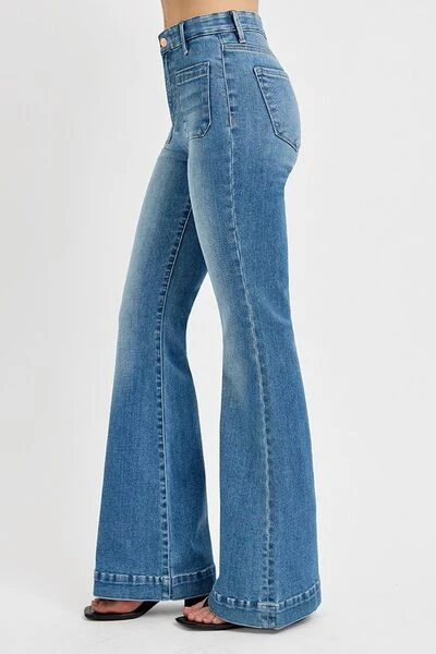 RISEN Full Size Front Patch Pocket Flare Jeans Plus Size 5 RISEN Full Size Front Patch Pocket Flare Jeans Plus Size - Image 3