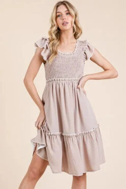 Lime 'N' Chili Ruffle Trim Smocked Dress With Contrast -Little Loom Store ccc8edf138104ed8b6207ca24b07f4a7 Max Origin