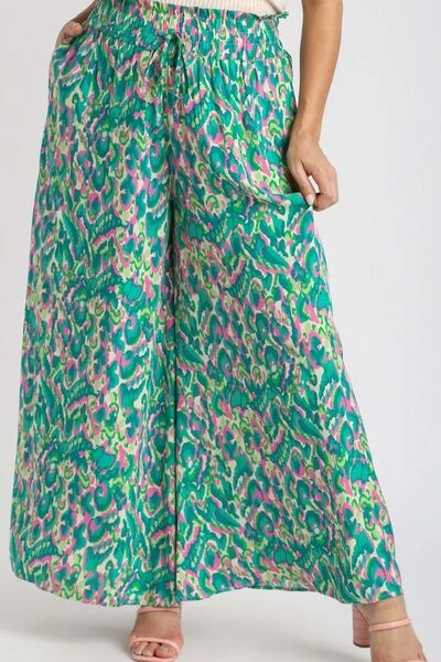 Umgee Full Size Mixed Print High Waist Wide Leg Pants Plus Size 8 Umgee Full Size Mixed Print High Waist Wide Leg Pants Plus Size - Image 6