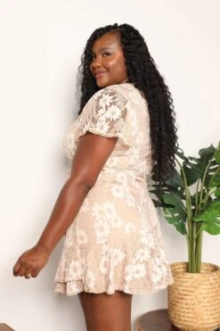 Double Take Floral Lace Pompom Detail Tie-Waist Flutter Sleeve Dress -Little Loom Store d143e4ee104846f785b0e21b953f0d12 Max