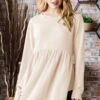 Heimish Full Size Round Neck Long Sleeve Ribbed Babydoll Top -Little Loom Store d234b1d6 df67 49ae 9f8b ae9778f22d2d Max