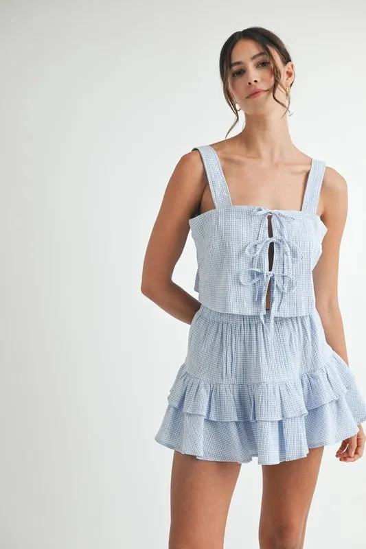 MABLE Gingham Plaid Crop Top And Mini Skirt Set 3 MABLE Gingham Plaid Crop Top And Mini Skirt Set