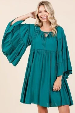 Mittoshop Frill Tie Neck Bell Sleeve Dress 10 Mittoshop Frill Tie Neck Bell Sleeve Dress -Little Loom Store d2c9ea8c 5031 4b3c 9172 ada34e171f28 Min
