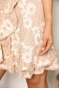 Double Take Floral Lace Pompom Detail Tie-Waist Flutter Sleeve Dress -Little Loom Store d305eb1c85f04fdab7622cf022ca0a1a Max