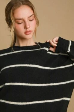 Umgee Wool Blend Striped Round Neck Sweater -Little Loom Store d4b9c526 90c2 4542 a409 d7db2a826240 Max