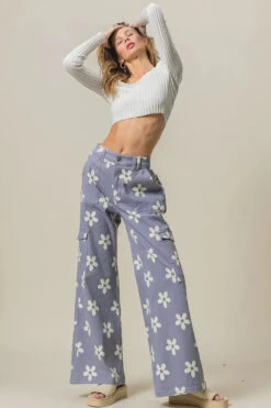 BiBi Flower Printed Side Pocket Wide Pants -Little Loom Store d4fdc09c7a4b486aaed062aaf573c28e Max Origin