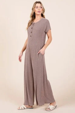 BOMBOM Rib Knit Jumpsuit With Button Detail -Little Loom Store d5400a4ff97b40b89ae5cd8eff4d3241 Max Origin