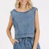 Mittoshop Washed Denim Distressed Detail Crop Tank 1 Mittoshop Washed Denim Distressed Detail Crop Tank -Little Loom Store d5e003a8 f3a8 474b 87bf 4a3d47225d44 Min