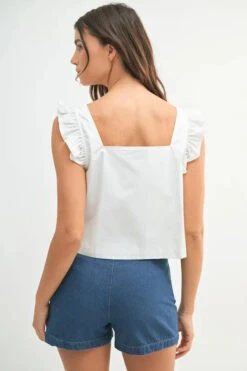 MABLE Poplin Ruffle Strap Front Self Tie Top 13 MABLE Poplin Ruffle Strap Front Self Tie Top -Little Loom Store d63aa790 a63e 44ca 9f8b 6fc9e021ea34 Max Origin