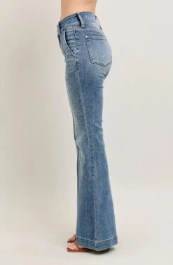 Judy Blue Full Size High-Waist Flare Denim Jeans With Front Seam Detail Plus Size -Little Loom Store d66b86338bf04bd480c3dacbe9470cea Max Origin