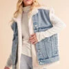 Aemi + Co Fake Two Pieces Denim Patch Sherpa Vest Coat -Little Loom Store d6aa6cd3 64dd 498b 98c0 a3b92e90ef0b Max