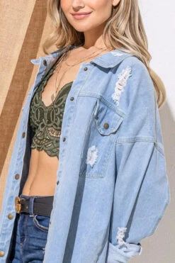 And The Why Button Front Flap Pocket Ripped Denim Jacket -Little Loom Store d6ef3ca82db249f3955b846a9d55307b Max Origin