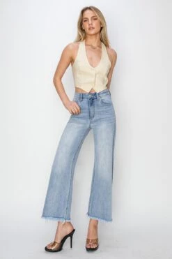 RISEN High Rise Crop Wide Fray Hem Jeans -Little Loom Store d71f5552 17ef 4435 8e4b da82e5d829d2 Max