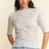 Davi & Dani Lace Stretch Floral Marrow Edge Half Sleeve Top -Little Loom Store d79866b49b7347618d8347dca8c4a041 Max Origin