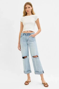 RISEN Full Size Mid Rise Fit Boyfriend Jeans With Cuff Plus Size -Little Loom Store d7d92cba5a61462fba6184d7f2961f34 Max Origin
