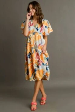 Umgee Full Size Abstract Print Flutter Sleeve Frill Tiered Midi Dress Plus Size 13 Umgee Full Size Abstract Print Flutter Sleeve Frill Tiered Midi Dress Plus Size -Little Loom Store d7db4024 b0fe 4d27 9adf 595fa0a82ce8 Min