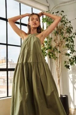 ADORA Crisscross Wide Strap Drawstring Detail Midi Dress -Little Loom Store d818dd9e e13f 46c7 979d 420b02f96bde Min