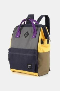 Himawari Contrast Waterproof Backpack Bag With External USB Port