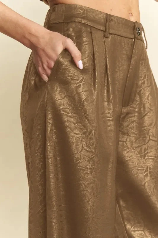 Davi & Dani Crinkled Textured Wide Leg Pants 9 Davi & Dani Crinkled Textured Wide Leg Pants - Image 7