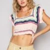 POL Openwork Ethnic Pattern Square Neck Cropped Knit Top 2 POL Openwork Ethnic Pattern Square Neck Cropped Knit Top -Little Loom Store d9a2119f 4c43 488b b5dd 053cff0d9171 Min