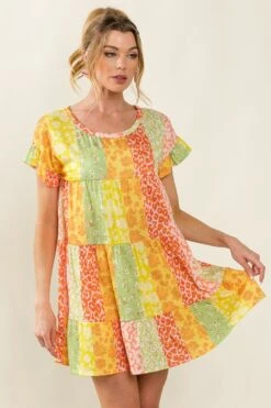 BiBi Leopard Short Sleeve Tiered Dress -Little Loom Store da8ff3ec b4e4 41c5 84fc 36eadaeeacca Max