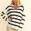 Davi & Dani High-Low Side Slit Striped Johnny Collar Sweater -Little Loom Store dae3921d 59a8 4dc4 9357 2b8f85ceff04 Max