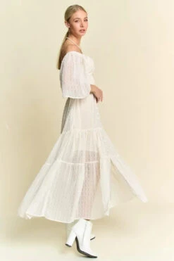 Davi & Dani Swiss Dotted Ruched Ruffle Open Back Midi Dress 11 Davi & Dani Swiss Dotted Ruched Ruffle Open Back Midi Dress -Little Loom Store dae689212b6946a6bee1a9fc64c92757 Max Origin