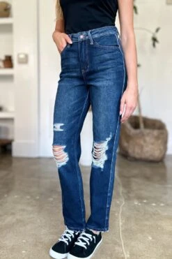 Judy Blue Full Size High Waist Rigid Magic Heavy Destroy Straight Jeans -Little Loom Store dc2578b3 4627 4dba a00b d45e1c03674d Max