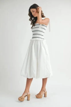 MABLE Smocked Bodice Bubble Midi Dress -Little Loom Store de4dbad8e52e4bf69d03f1b974ef9246 Max Origin