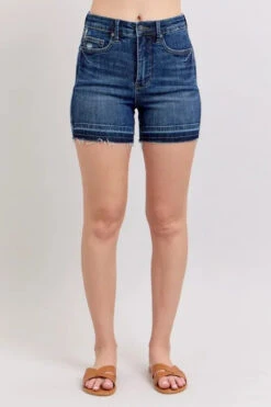Judy Blue High Waist Tummy Control Destroy Release Hem Denim Shorts