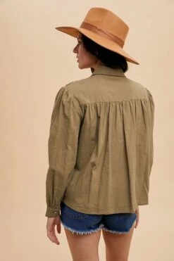 Annie Wear Smocked Front Long Sleeve Babydoll Blouse -Little Loom Store e023e7f2 da34 4ddc aaae e7516cdbe2d4 Max