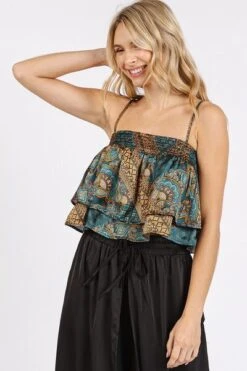 Mittoshop Paisley Patchwork Print Satin Ruffle Crop Cami -Little Loom Store e04ffa38 b1cd 4a08 a2e3 44a79930acdf Min