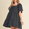 Aemi + Co Square Neck Half Sleeve Tiered Dress -Little Loom Store e0ed7286 9f5e 4ccf 858f 385fbc299f88 Max