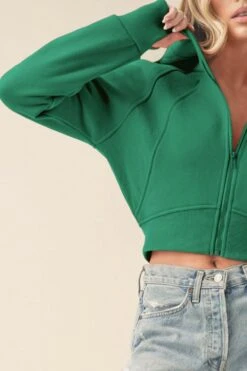 Aemi + Co Zip Up Raglan Sleeve Cropped Hoodie -Little Loom Store e15a7182 97b4 4482 9382 420c36ba6591 Max