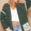 POL Embroidered Open Front Quilted Jacket With Crochet Pockets -Little Loom Store e18faecf 16a9 41c6 a30d 3d6c962ca657 Max