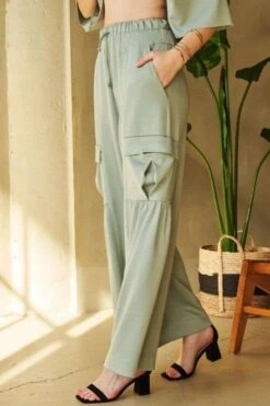 Davi & Dani Drawstring Ruched Detail Wide Leg Pants -Little Loom Store e1dec166 fd2a 47cd 851c 951f5d118647 Max