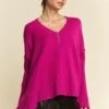 Davi & Dani Ribbed Side Slit V-Neck Sweater -Little Loom Store e1ff424d 7f94 4c9a 9243 f25304221a31 Max
