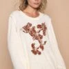 POL Embroidered Round Neck Long Sleeve Knit Top -Little Loom Store e20a2362 c838 4a14 affe e806e479fc09 Max