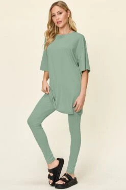 Double Take Full Size Round Neck Dropped Shoulder T-Shirt And Leggings Set -Little Loom Store e24abeac 2c9a 4f93 b9c2 4d76afce630c Max