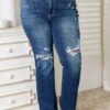 Judy Blue Full Size Mid Rise Hand Sand & Destroy Bootcut Jeans -Little Loom Store e28f8e045eca4cb9b9c73307e56809b9 Max