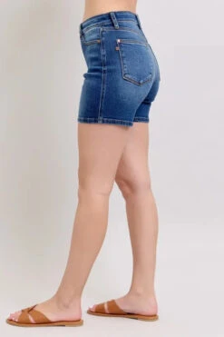 Judy Blue Full Size 2 Button Mid Length Dad Denim Shorts Plus Size -Little Loom Store e30d5477731046beb7ab3754a5880952 Max Origin