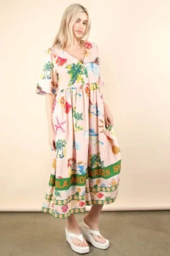 VERY J Button Down Printed Midi Dress -Little Loom Store e37f43c6a10f42fe945068cd8c047ffe Max Origin