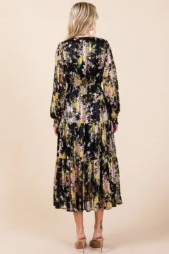 Mittoshop Flower Print Satin Lurex Stripe Smocked Midi Dress -Little Loom Store e5c95ce8 4c8e 4f43 98b0 a0314b14cf21 Min