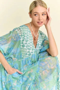 Davi & Dani Geo And Floral Print Mixed Tiered Dress -Little Loom Store e6f0ce180b2645509a0baf545913d501 Max Origin