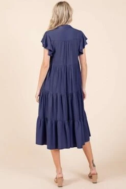 Mittoshop Ruffle Sleeve Collared V Neck Tiered Midi Dress -Little Loom Store e7ae251e 04cd 4d40 9be2 41eaee709de8 Min