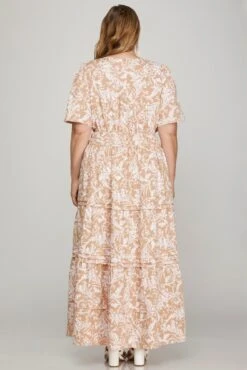 She + Sky Printed Notched Woven Tiered Pintuck Maxi Dress With Side Pockets -Little Loom Store e7f6d261 e8f4 478d 89a4 94082243d33b Max