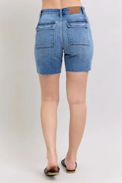 Judy Blue Full Size Mid Rise Bermudas Denim Shorts W/ Back Flap Pockets Plus Size -Little Loom Store e869cfa98b674321815ca66a7b5e5c81 Max Origin