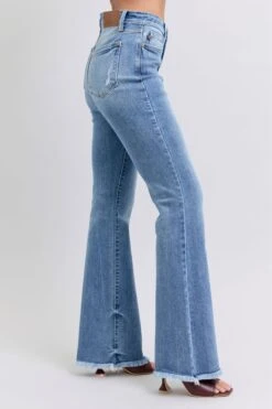 Judy Blue Full Size Raw Hem High Rise Bootcut Jeans -Little Loom Store e8c059fa c570 4ba3 8412 9216ae79c705 Max